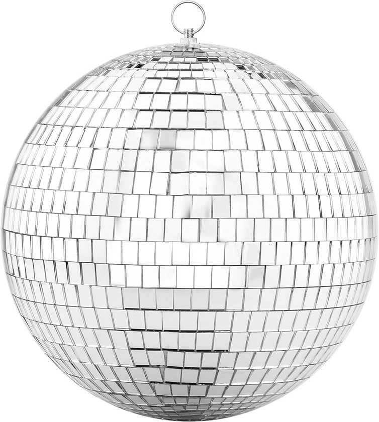 Boules à facettes disco miroir avec anneau de suspension, mise à jour 200 mm, boule pailletée, idéale pour les fêtes ou la danse, accessoires de photos de Noël