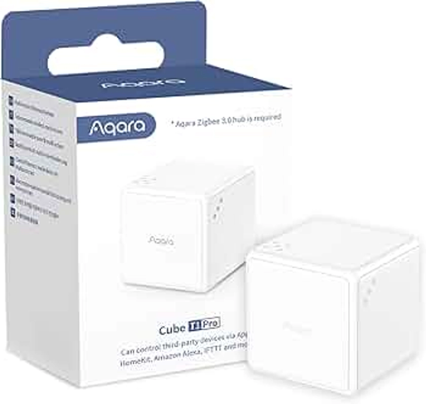 Aqara Contrôleur Cube T1 Pro, Exige AQARA ZIGBEE 3.0 HUB, 6 Côtés pour Contrôler Scènes, Actions Diverses dans Le Contrôle des Appareils Ménagers Intelligents, Prend en Charge Homekit, Alexa et IFTTT