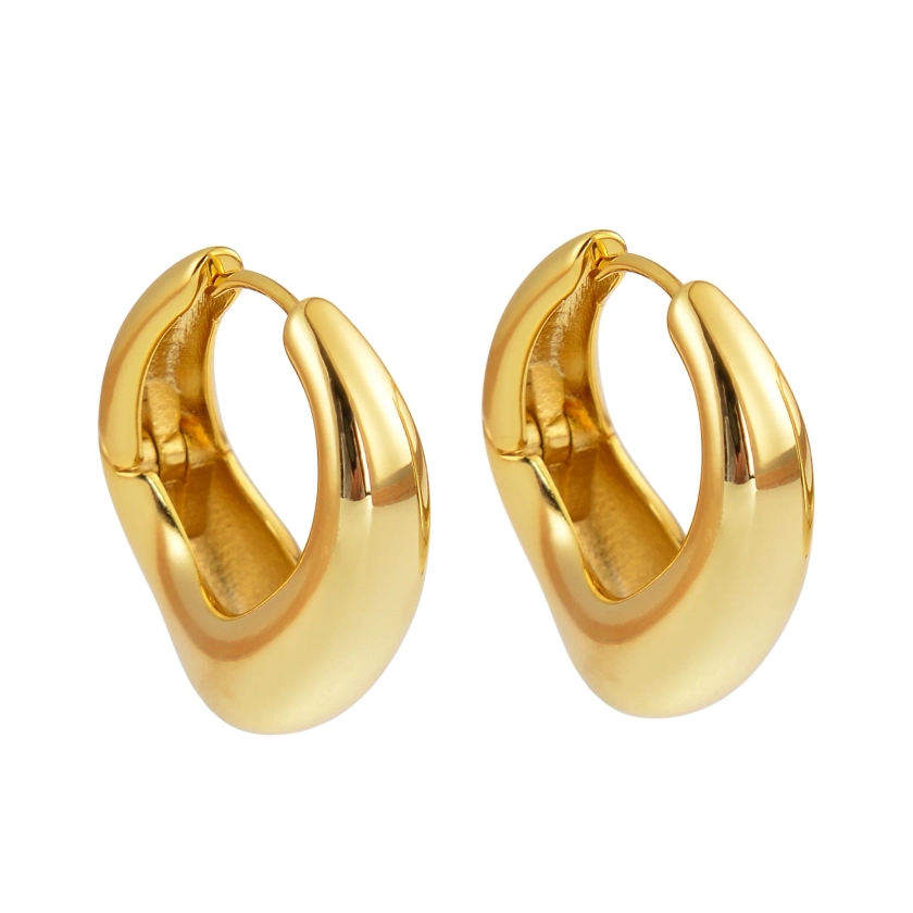 Chunky Gold Moon Hoops | Gold Hoops | Betty&Biddy