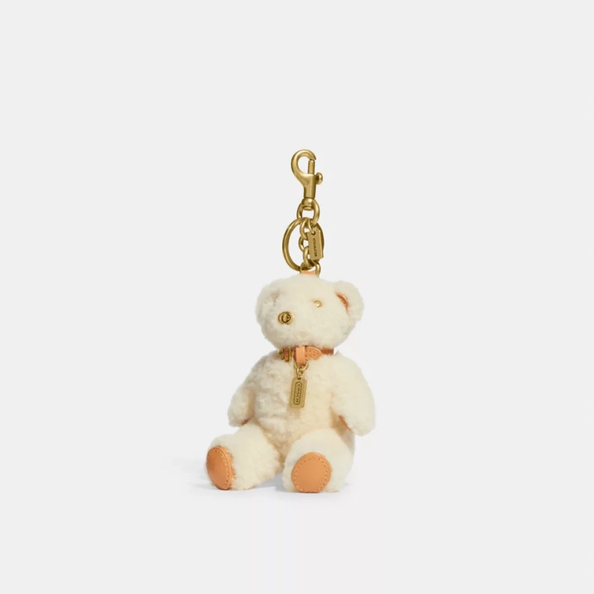 Bear Bag Charm In Shearling