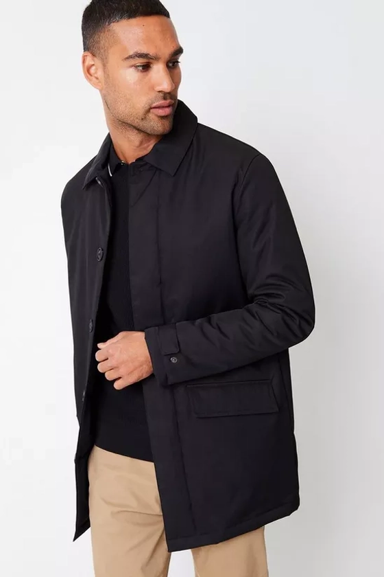 Jackets & Coats | 'Hanson' Showerproof Button Up Collared Mac Jacket | Threadbare