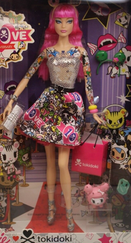 Toki Doki Barbie 10th Anniversary With Pink Hair Black Label Collector Doll NIB