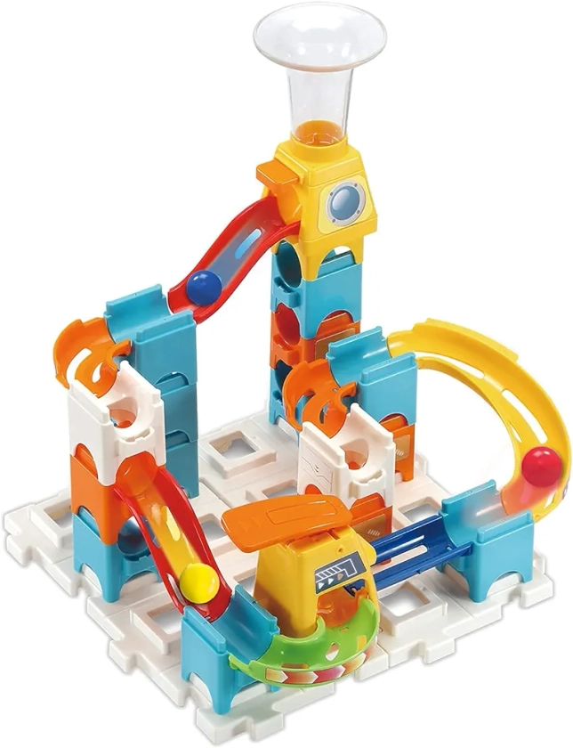 VTech Marble Rush Starter Set, Construction Toys for Kids with 3 Marbles and 30 Building Pieces, Track Set for Boys and Girls, Colour-Coded Building Toy for Children Aged 4 Years +, English Version