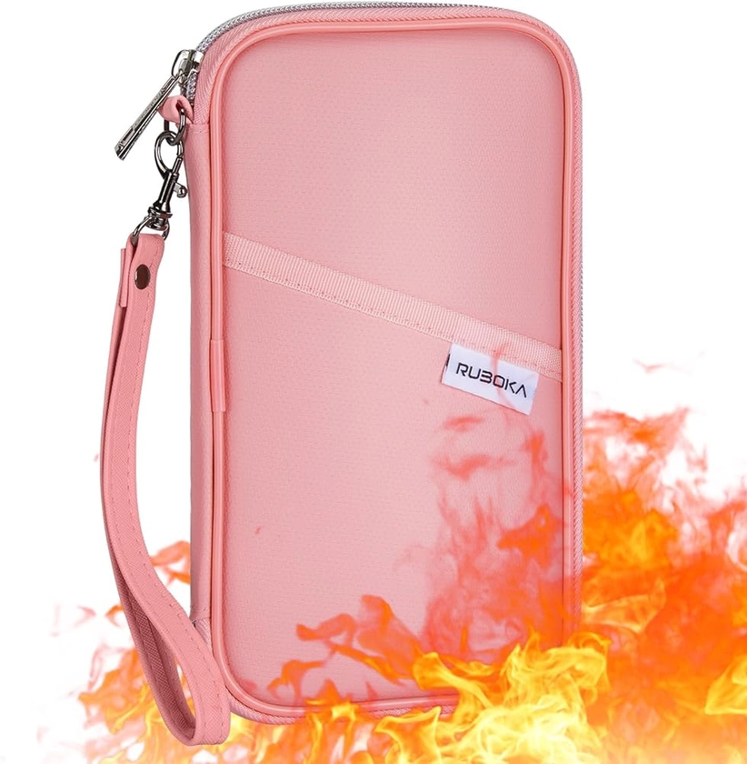 ruboka Fire-Resistant RFID Blocking Passport Holder Wallet, Family Multiple Passport Holder Cover Bag Water-Resistant, Travel Organizer Credit Card Clutch Bag for Men Women : Amazon.co.uk: Fashion