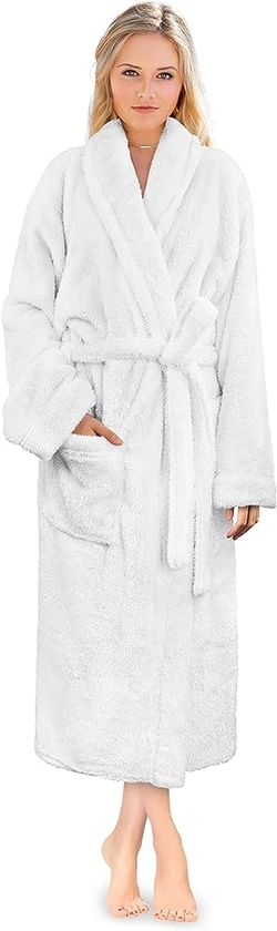 PAVILIA Premium Womens Plush Soft Robe Fluffy, Warm, Fleece Sherpa Shaggy Bathrobe