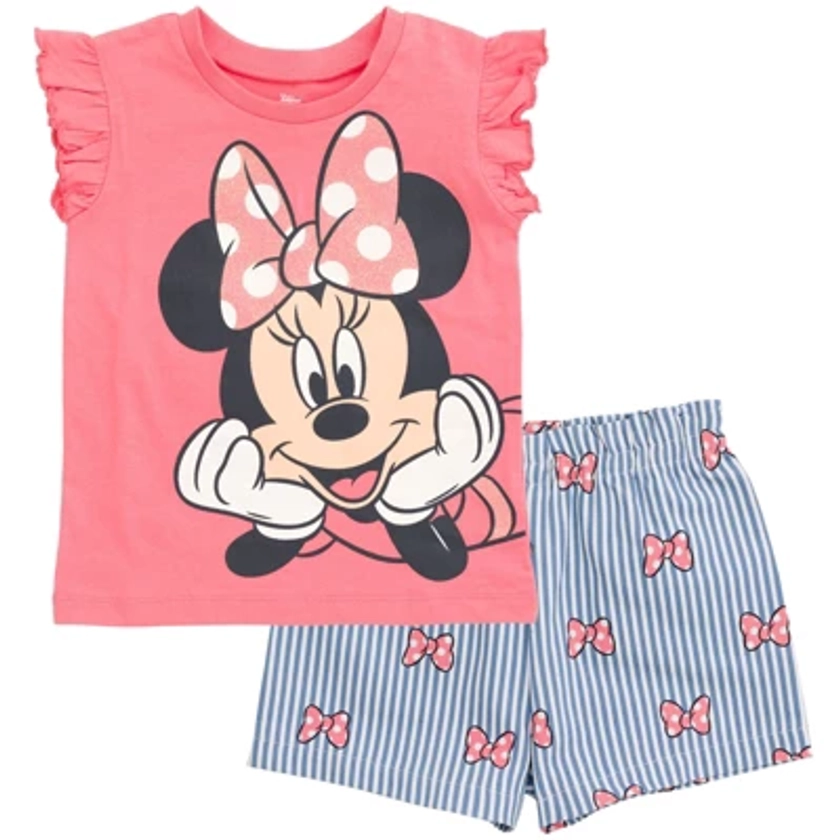 Disney Minnie Mouse Toddler Girls T-Shirt and Shorts Outfit Set 4T