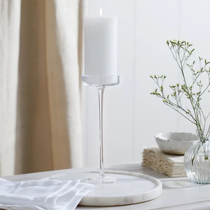 Glass Pillar Candle Holder - Large  | Candle Holders | The  White Company