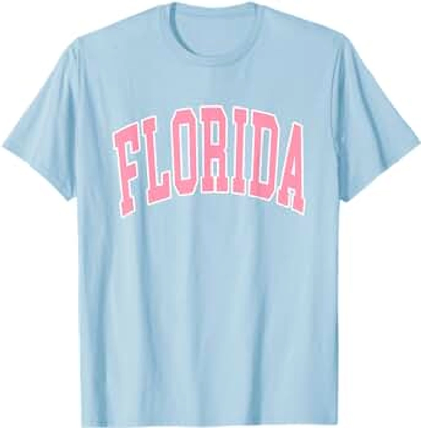 Florida Beach Preppy Pink Font T-Shirt