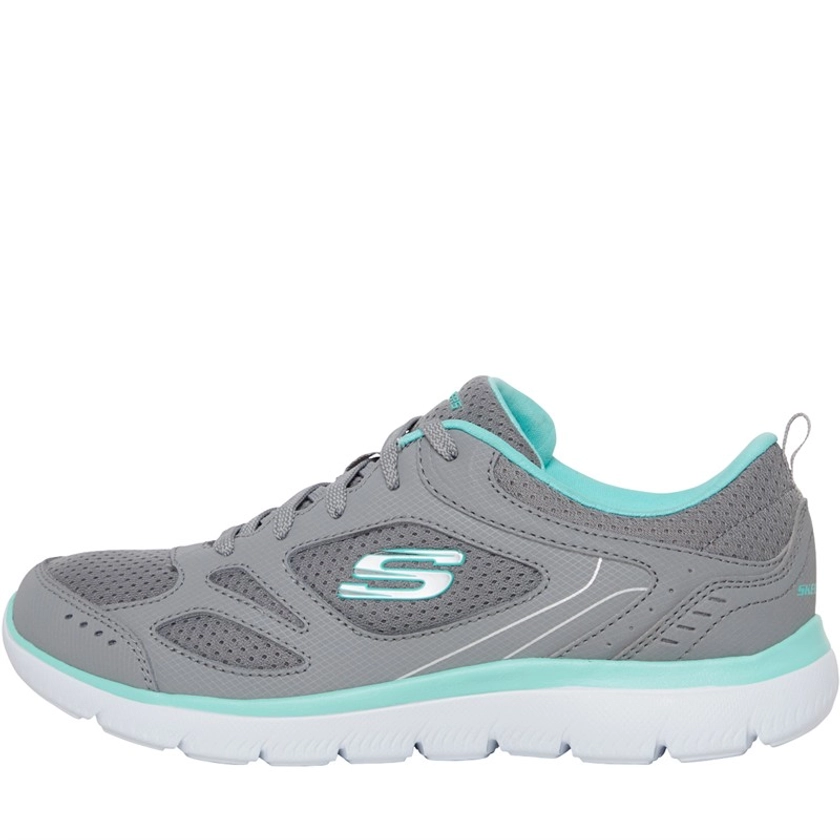 SKECHERS Womens Skechers Summits Suited Grey/Turquoise