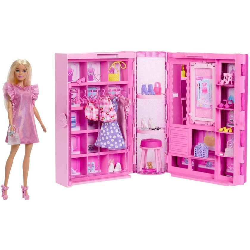 Barbie Dream Closet Toy Playset with Fashion Doll, Clothes, & Accessories | BIG W