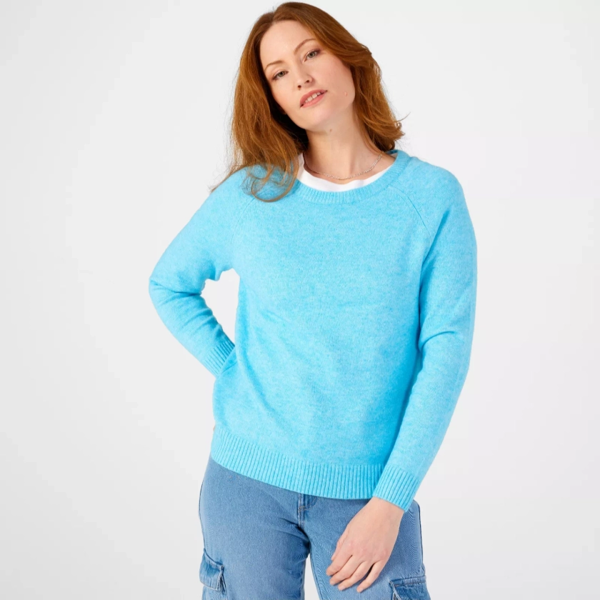 Only Lesly Melange Knit Pullover Jumper - QVC UK