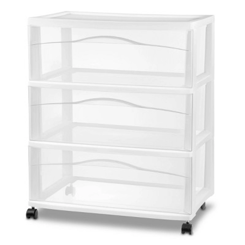 3 Drawer Wide Cart White - Room Essentials&#8482;