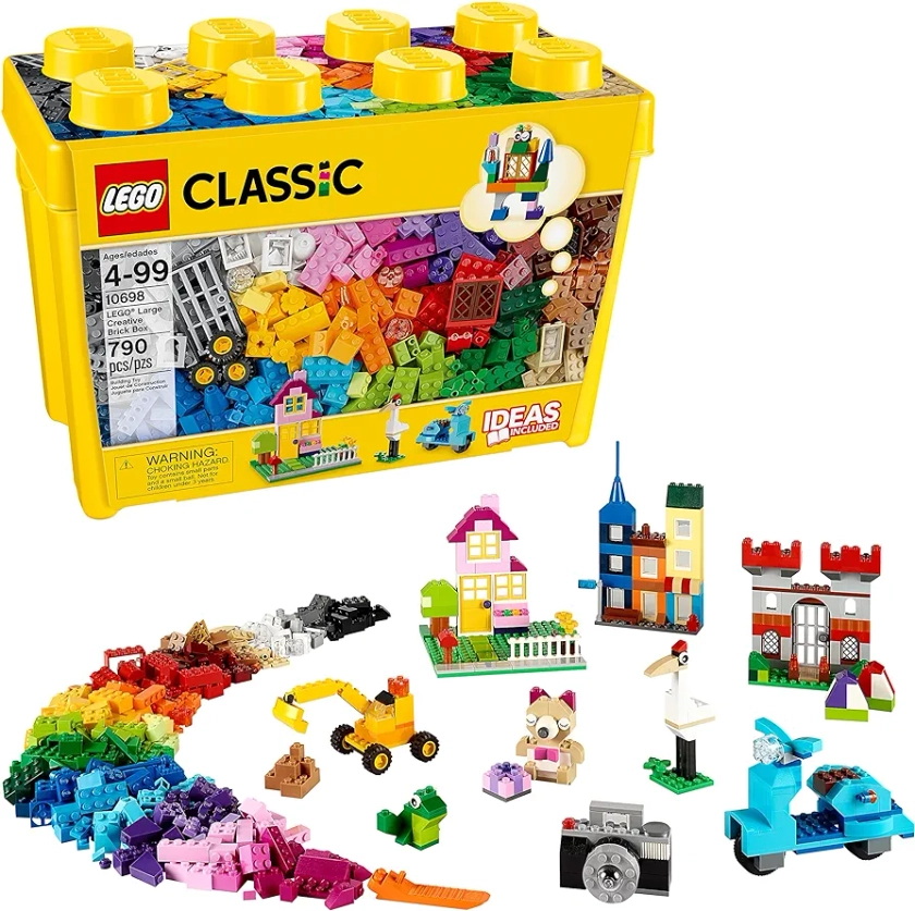 Amazon.com: LEGO Classic Large Creative Brick Box 10698 Building Toy Set for Back to School, Toy Storage Solution for Classrooms, Interactive Building Toy for Kids, Boys, and Girls : Toys & Games
