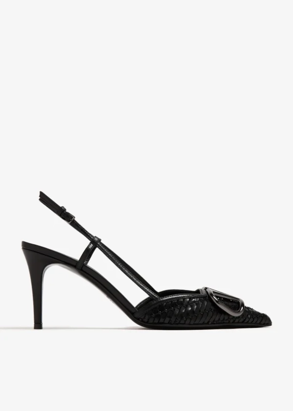 Valentino Garavani VLogo Signature slingback pumps for Women - Black in UAE | Level Shoes