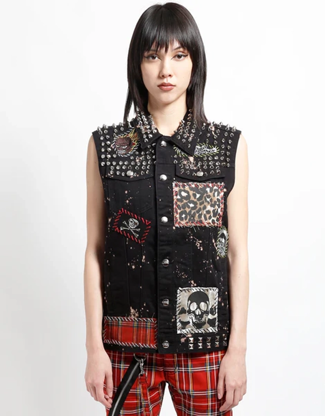 HAND STUDDED PUNK VEST