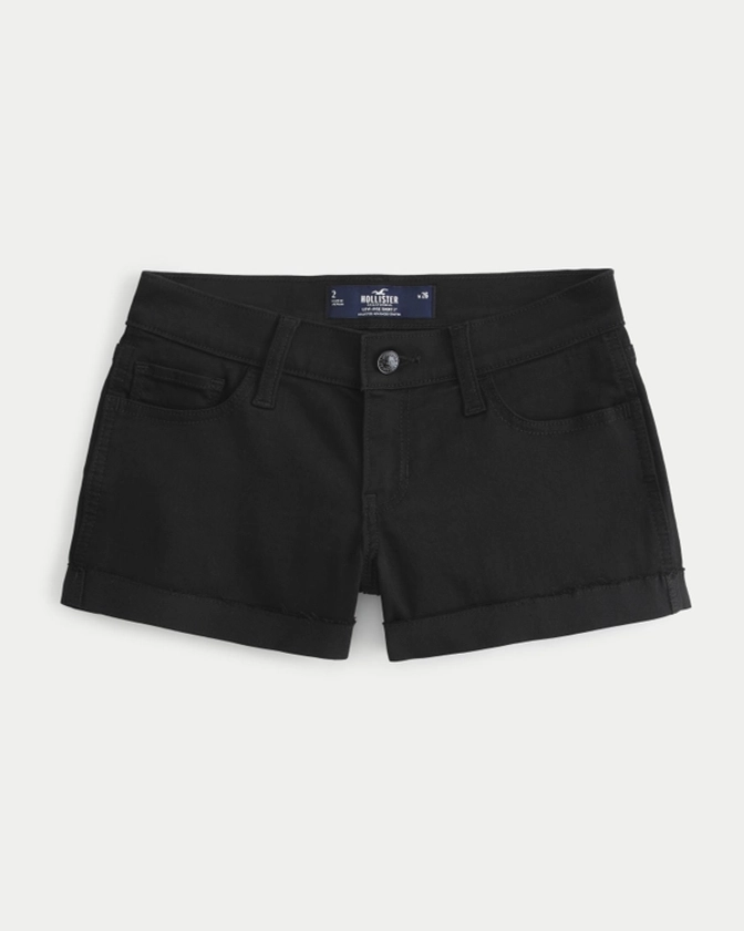 Women's Low-Rise Black Denim Shorts 3" | Women's Clearance | HollisterCo.ca