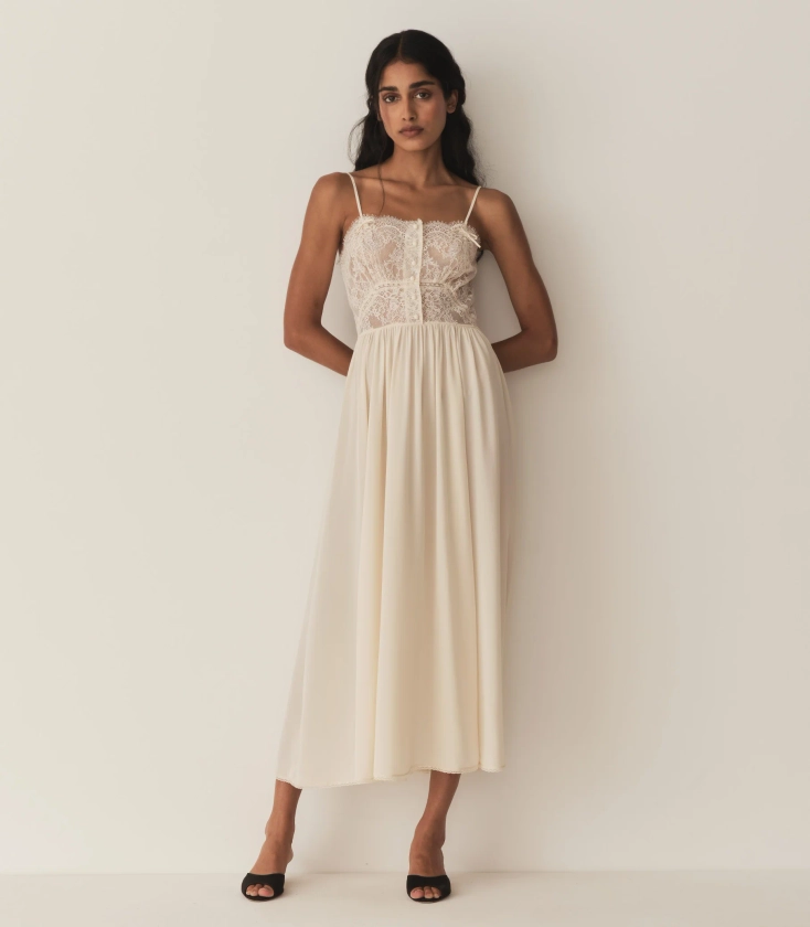 Corinne Dress - Mother Of Pearl | DÔEN