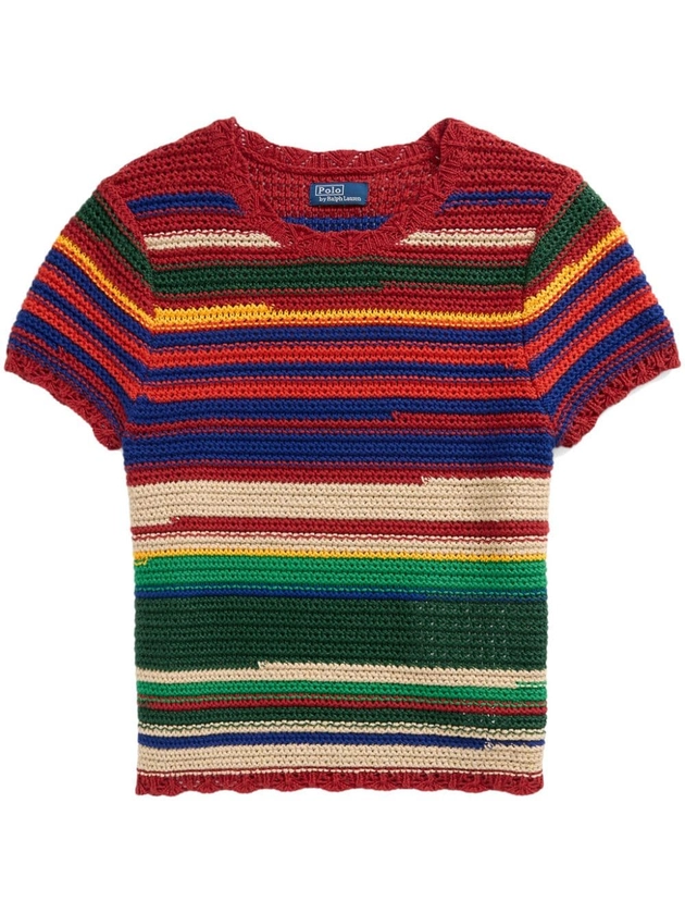 Polo Ralph Lauren stripe-pattern crochet-knit Top - Farfetch