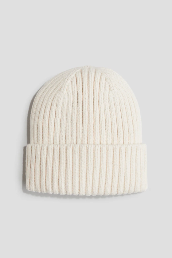 Rib-knit beanie - Cream - Kids | H&M GB