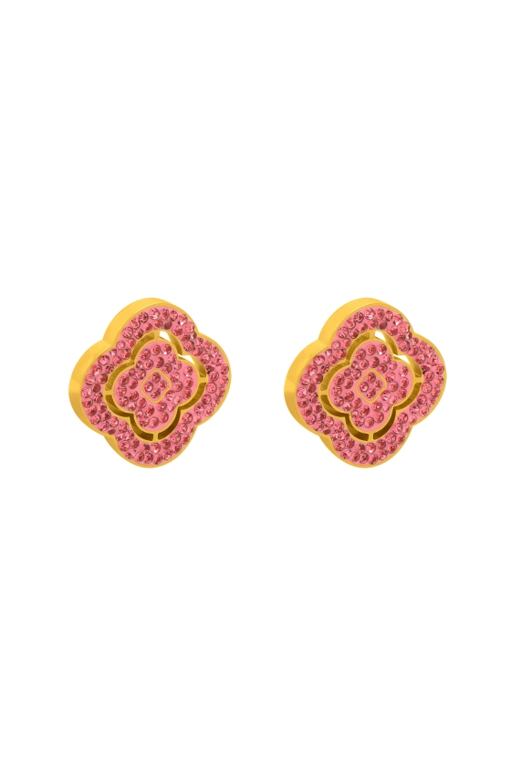 Rossi's Pink Crystal Stud Earring Set