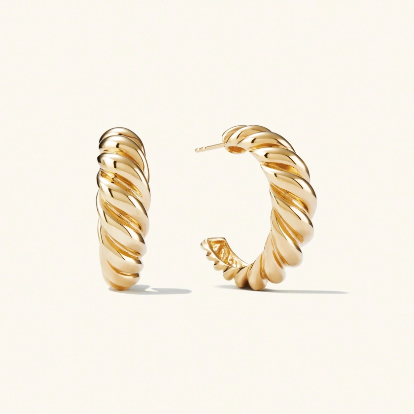 Large Croissant Dôme Hoop Earrings - Jewelry | Mejuri