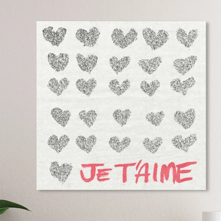 Je Taime Glitter - Wrapped Canvas Painting