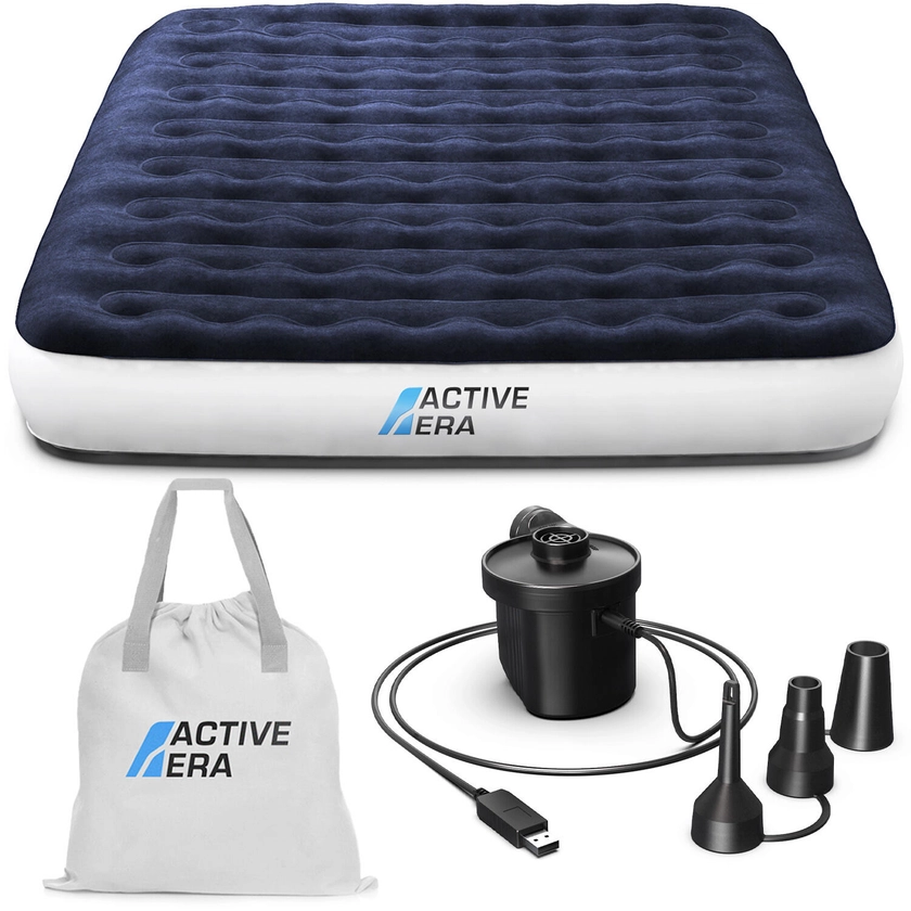 King Camping Air Bed – Navy/White ACTIVE ERA | Decathlon