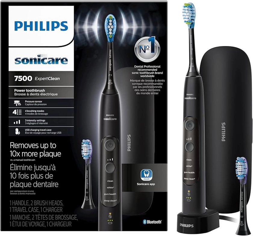 Amazon.com: Philips Sonicare Escova de dentes elétrica recarregável ExpertClean 7500, HX9690/05