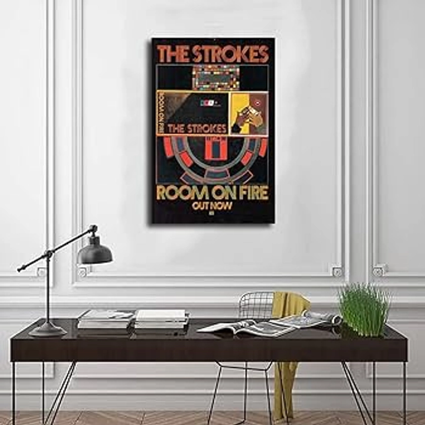 Band The Strokes Poster 2 Singer Band Album Poster Decor Gift, Canvas Poster Art Deco Living Room Bedroom Decor Poster Unframe-style 12x18inch(30x45cm)
