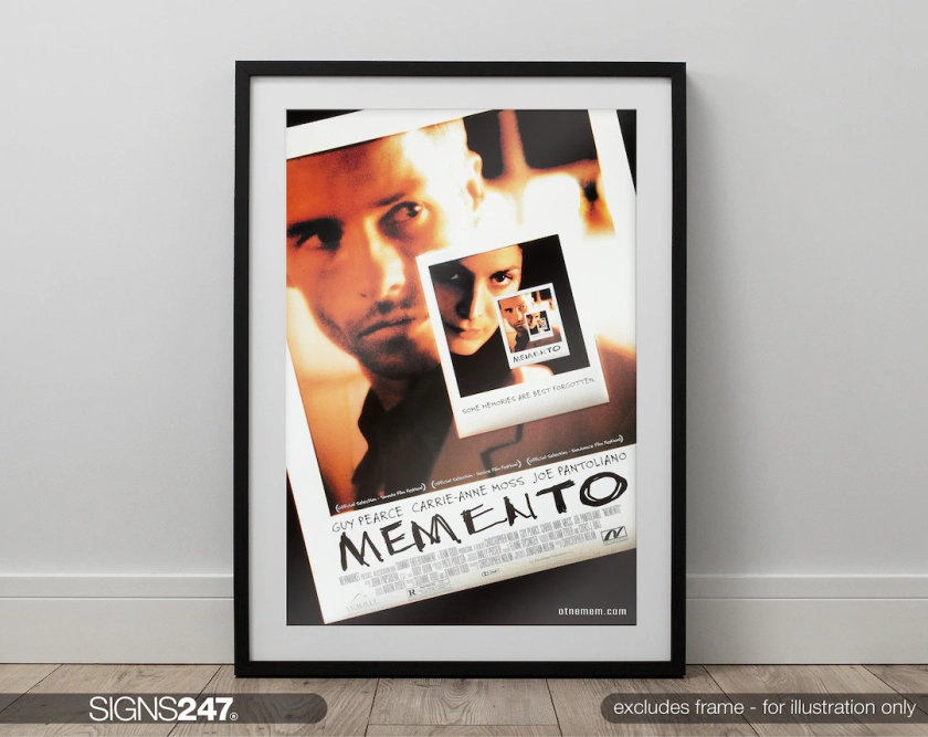 Memento Movie Poster | Christopher Nolan | Guy Pearce | Carrie-Anne Moss | 2000 | Movie Prints For Cinema Rooms | Wall Art | Home Decor