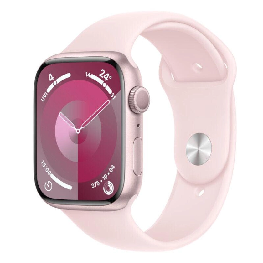 Apple Watch (Series 9) 2023 GPS 41 mm - Aluminium Rose - Bracelet sport Rose. Apple .