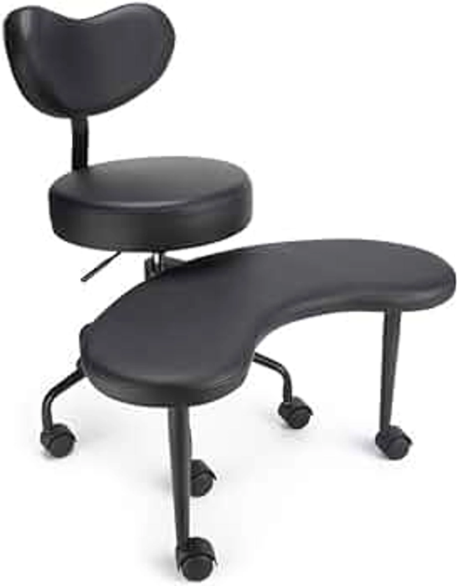 Pipersong Meditation Chair, Flexible Desk Chair, Cross Legged Chair with Lumbar Support and Adjustable Stool, Ergonomic Design for Multiple Sitting Positions, Black