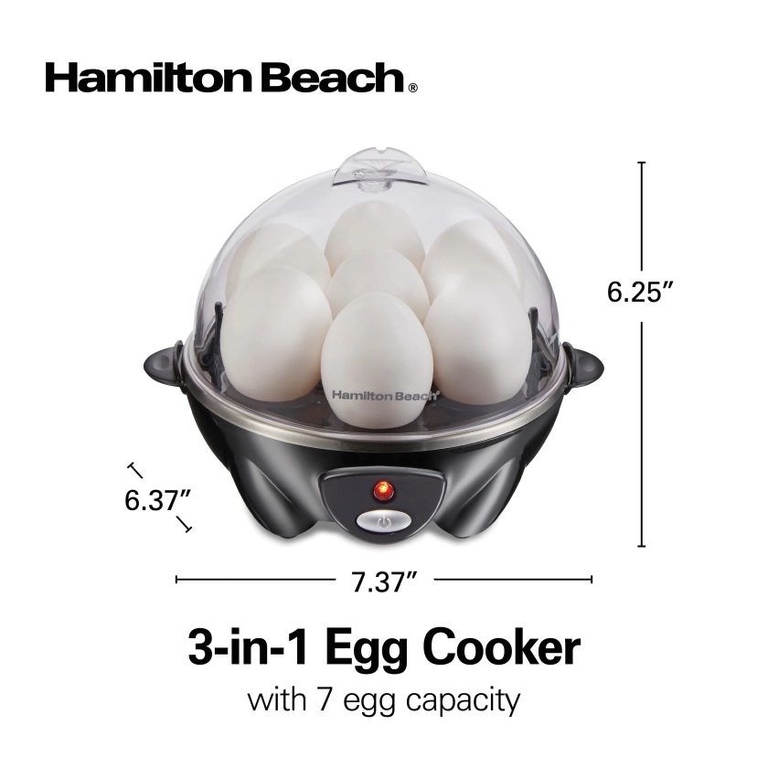 Hamilton Beach 3-in-1 Egg Cooker with 7 Egg Capacity