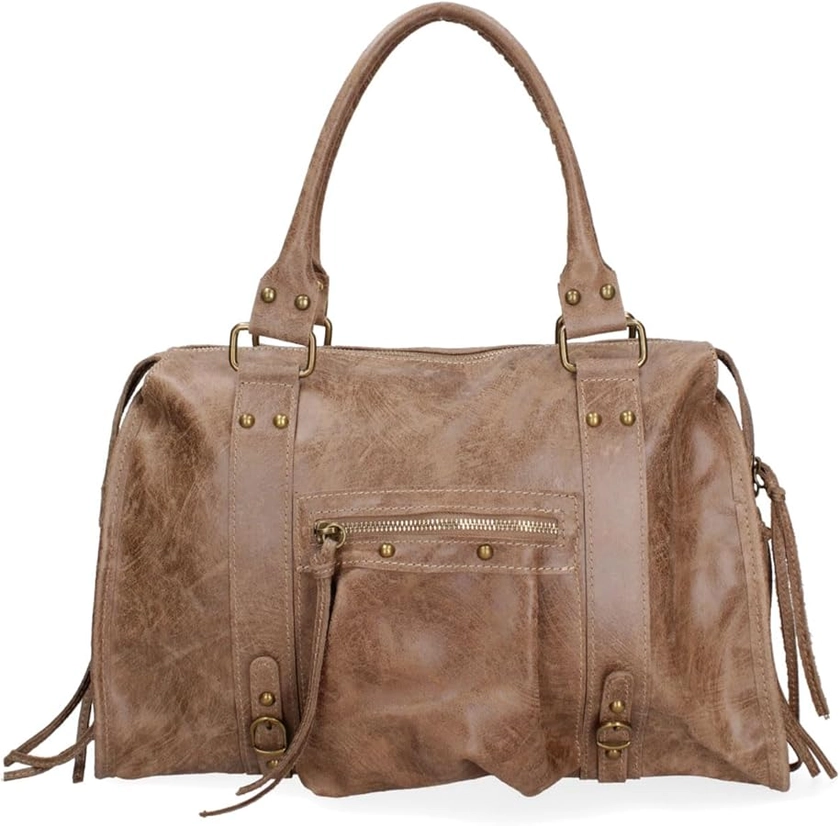 Gave Lux Sac porté épaule pour femme Produit artisanal. Matériau extérieur : cuir véritable. Produit fabriqué en Italie. GLX220609023FBG-PARENT. 41 x 28 x 13 cm.