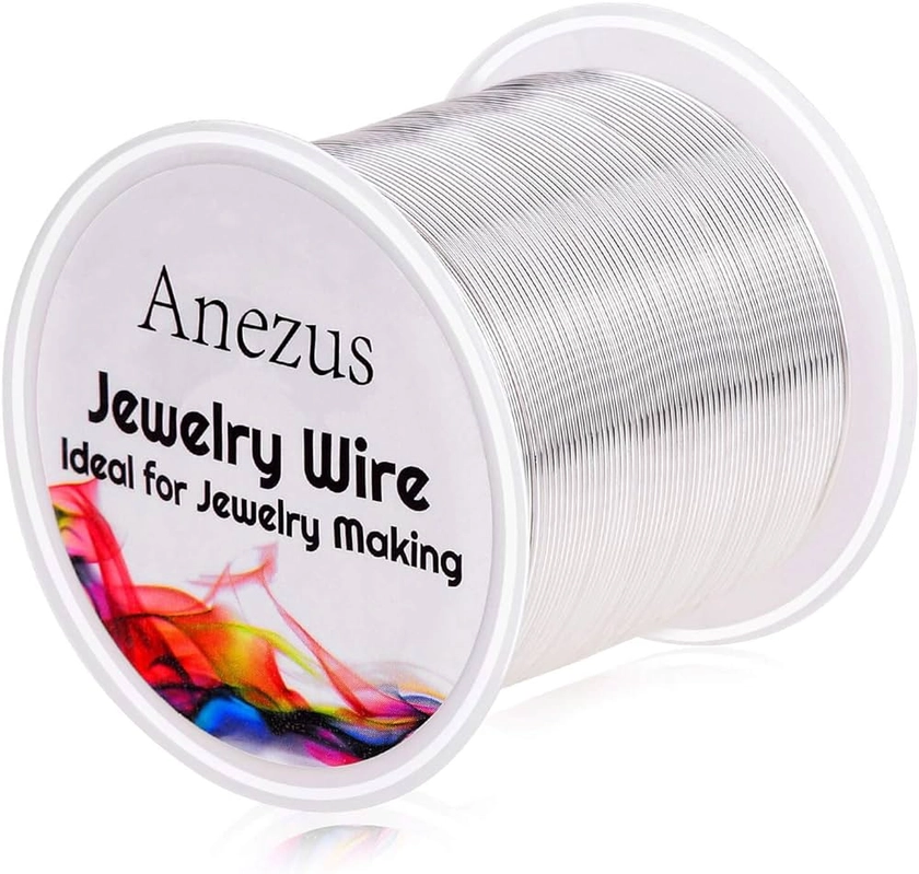 Amazon.com: 22 Gauge Jewelry Wire, Anezus Craft Wire Tarnish Resistant Copper Beading Wire for Jewelry Making Supplies and Crafting (Silver, 49 Yards/45 Meters)