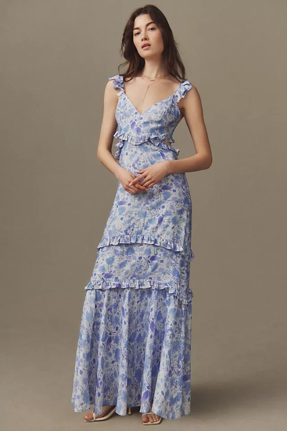 ASTR The Label Cassis Floral Ruffle Maxi Dress