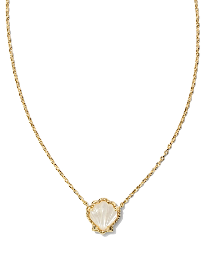 Brynne Gold Shell Short Pendant Necklace in Ivory Mother-of-Pearl | Kendra Scott