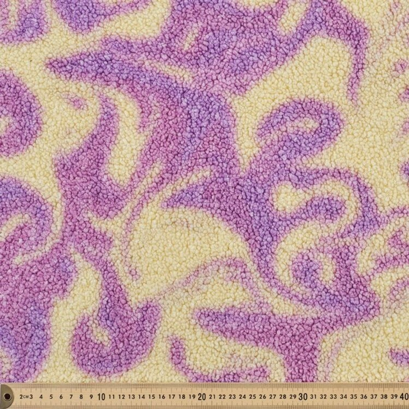 Blur 148 cm Teddy Fleece Fabric Yellow & Purple