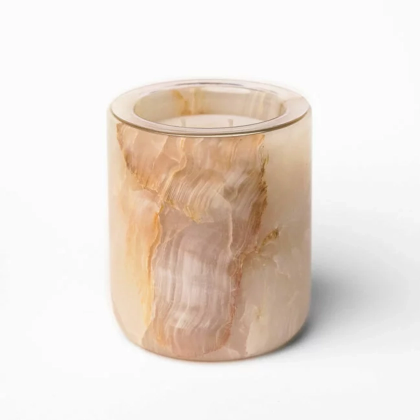 Natural Onyx Candle Holder - Refillable Candle Holde