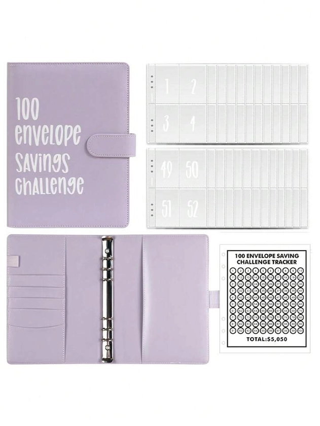 1pc 100-Day Couple Challenge Cash Envelope, Budget Notebook, Money-Saving Journal