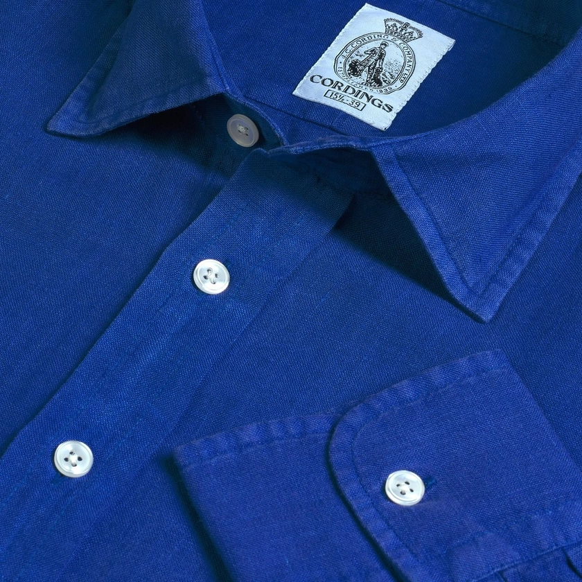 Cobalt Blue Vintage Linen Shirt