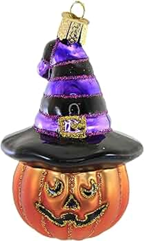 Old World Christmas Witch Pumpkin Glass Blown Ornament for Christmas Tree