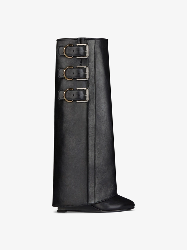 Bottes Shark Lock Buckles en cuir - noir | GIVENCHY FR