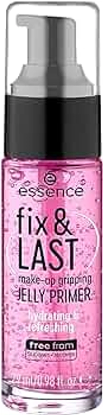 essence fix & LAST make-up gripping JELLY PRIMER, Pink, feuchtigkeitsspendend, langanhaltend, natürlich, vegan, ohne Alkohol, ohne Parabene, ohne Mikroplastikpartikel, 1er Pack (29ml)