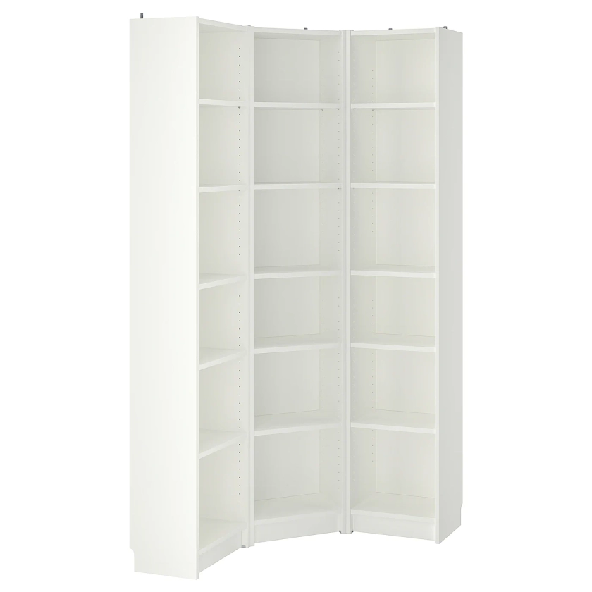 BILLY combi bibliothèque/solution angle, blanc, 95/95x28x202 cm - IKEA