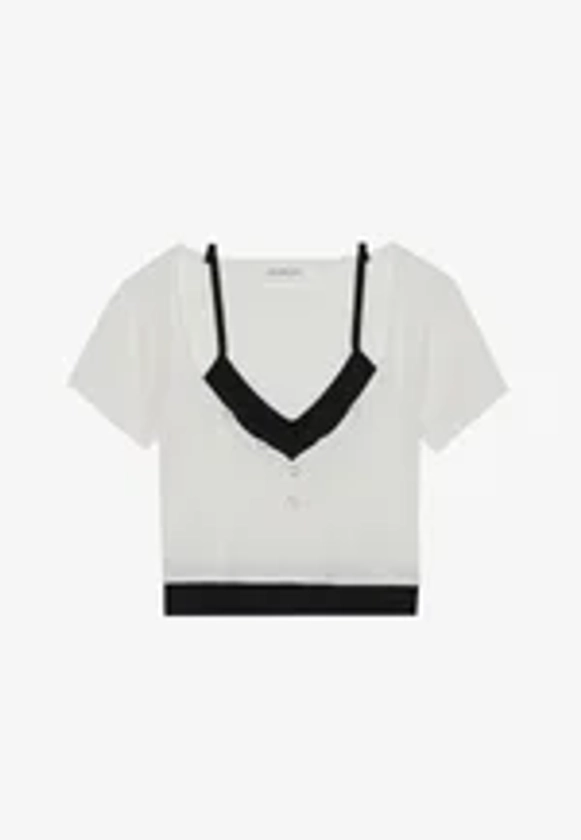 T-shirt basic - white/dark grey