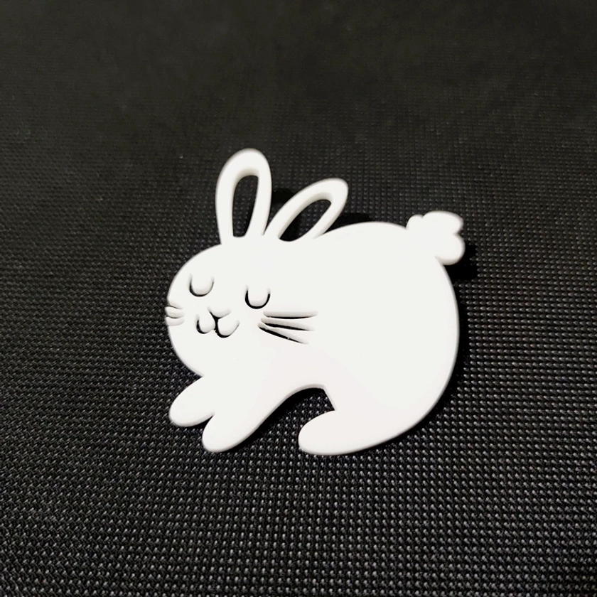 KUGUYS-broches de conejo blanco para mujer, joyería acrílica de moda - AliExpress