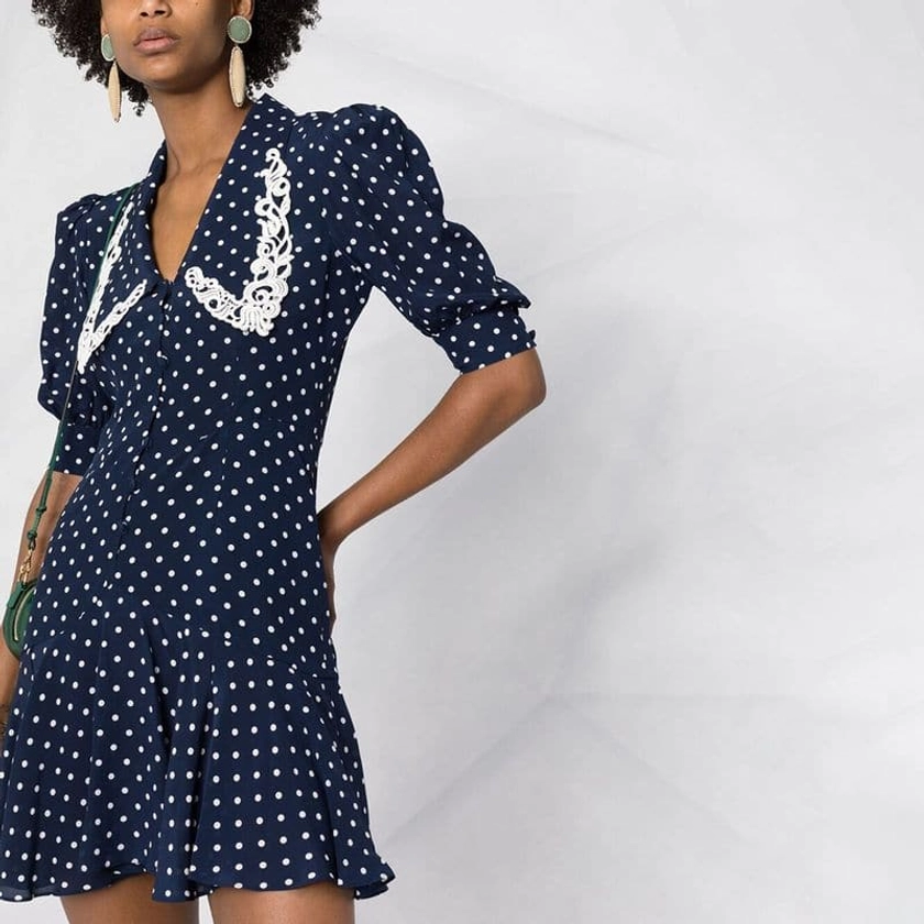Alessandra Rich Polka Dot Silk Mini Dress | Buy 100% Best Quality Boutique