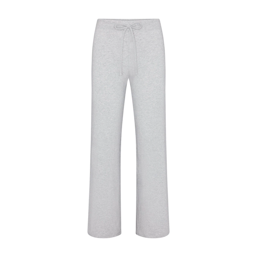 COTTON JERSEY STRAIGHT LEG PANT | LIGHT HEATHER GREY