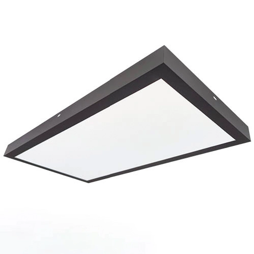 Plafón Panel LED de Superficie Negro 60×30 cm 24W